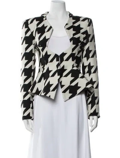 Pre-owned Laquan Smith Houndstooth Print Blazer W/ Tags In Multicolor
