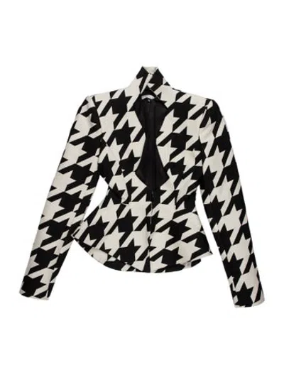 Pre-owned Laquan Smith Houndstooth Print Blazer W/ Tags In Multicolor