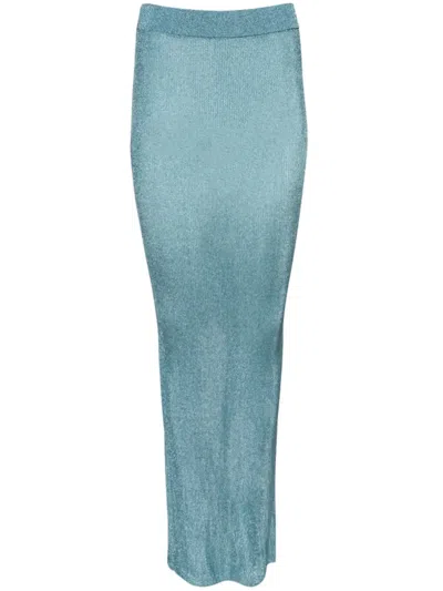 Laquan Smith Knitted Skirt In Blue