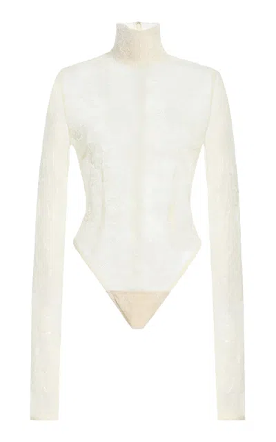 Laquan Smith Lace Body Suit In White
