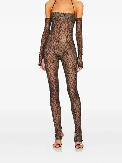 Laquan Smith Lace Jumpsuit In Black