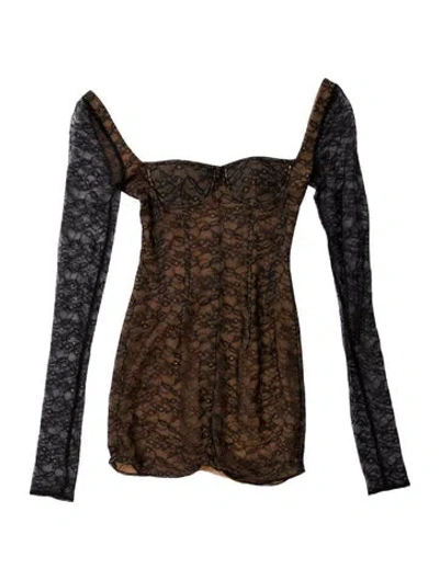 Pre-owned Laquan Smith Lace Pattern Mini Dress W/ Tags