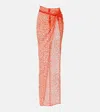 Laquan Smith Lace Wrap Skirt In Orange