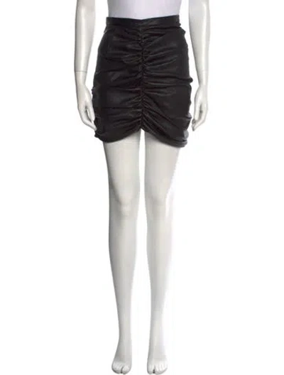 Pre-owned Laquan Smith Lambskin Mini Skirt W/ Tags In Black