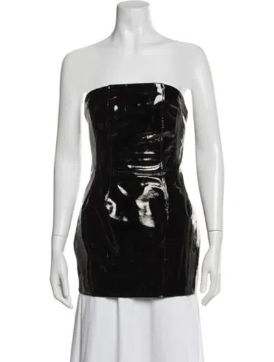 Pre-owned Laquan Smith Leather Mini Dress In Black