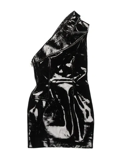 Pre-owned Laquan Smith Leather Mini Dress W/ Tags In Black