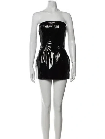 Pre-owned Laquan Smith Leather Mini Dress W/ Tags In Black