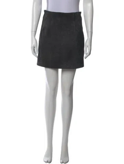 Pre-owned Laquan Smith Leather Mini Skirt In Black
