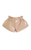 Laquan Smith Leather Paperbag Shorts In Light Pink