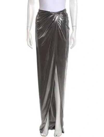 Pre-owned Laquan Smith Long Skirt W/ Tags In Metallic/silver