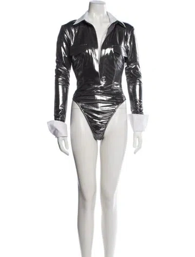 Pre-owned Laquan Smith Long Sleeve Bodysuit In Multicolor