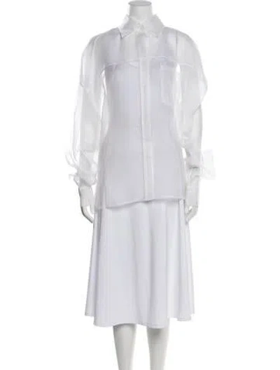 Pre-owned Laquan Smith Long Sleeve Button-up Top W/ Tags In Multicolor