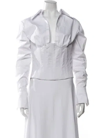 Pre-owned Laquan Smith Long Sleeve Top In White