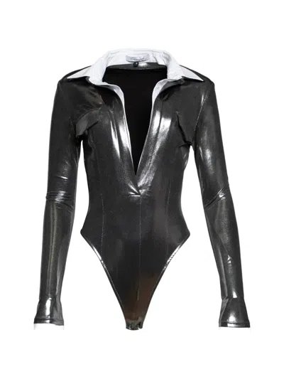 Laquan Smith Long-sleeve Bodysuit In Black