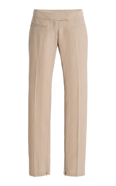 Laquan Smith Low-rise Cigarette Pants In Neutral