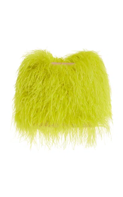 Laquan Smith Marabou Mini Skirt In Yellow