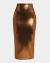 Laquan Smith Mid Length Skirt In Copper
