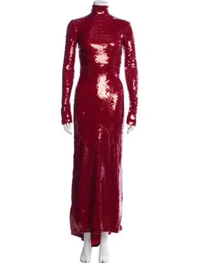 Pre-owned Laquan Smith Nylon Long Dress W/ Tags In Red