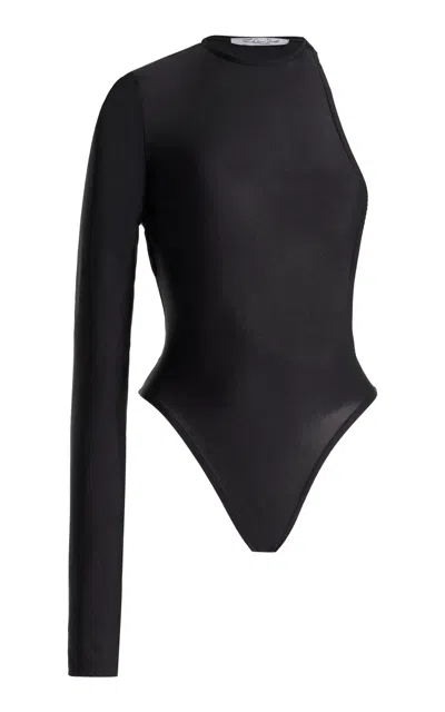 Laquan Smith One-sleeve One Piece Swimsuit In Black