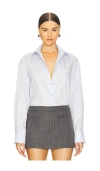 Laquan Smith Oversized Button Down Shirt In Blue