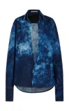 Laquan Smith Oversized Cotton Boyfriend Shirt In Blue