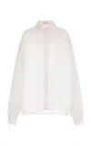 Laquan Smith Oversized Silk Top In Light Pink