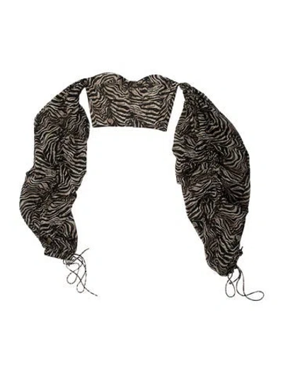 Pre-owned Laquan Smith Paisley Print Off-the-shoulder Crop Top In Multi