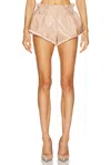 Laquan Smith Paperbag Short In Nude