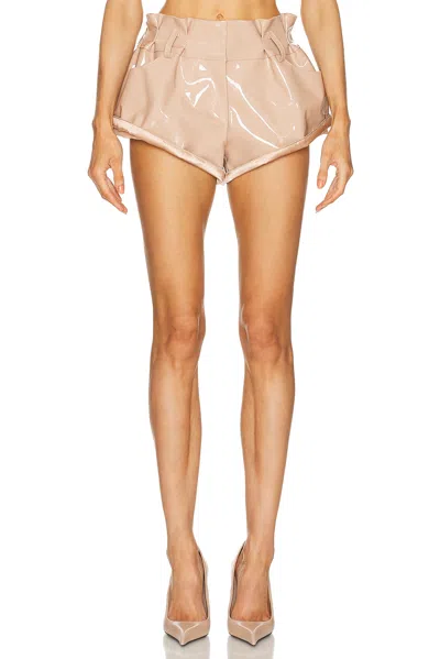 Laquan Smith Paperbag Short In Nude