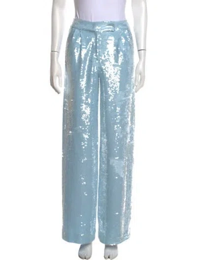 Pre-owned Laquan Smith Patterned Wide Leg Pants In Blue