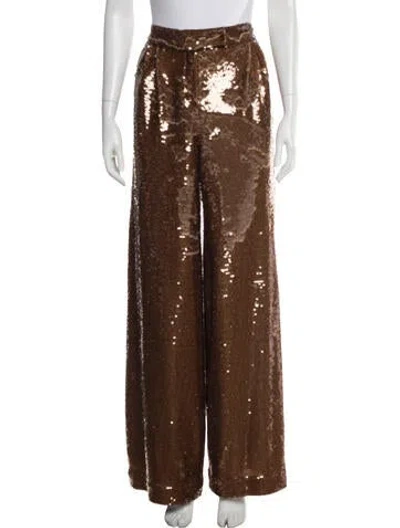 Pre-owned Laquan Smith Patterned Wide Leg Pants W/ Tags In Brown