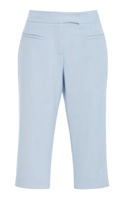 Laquan Smith Pinstripe Capris In Blue