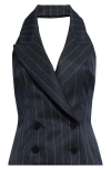 LAQUAN SMITH LAQUAN SMITH PINSTRIPE TAILORED HALTER VEST