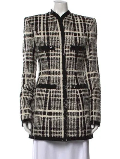 Pre-owned Laquan Smith Plaid Print Midi Length Dress W/ Tags In Black