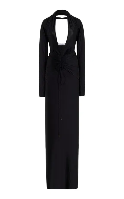 Laquan Smith Plunging Gown In Black
