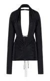 Laquan Smith Plunging Mini Dress In Black