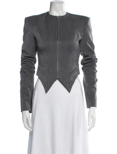 Pre-owned Laquan Smith Printed Evening Jacket W/ Tags In Grey