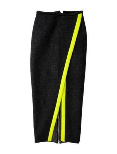 Pre-owned Laquan Smith Printed Midi Length Skirt In Black