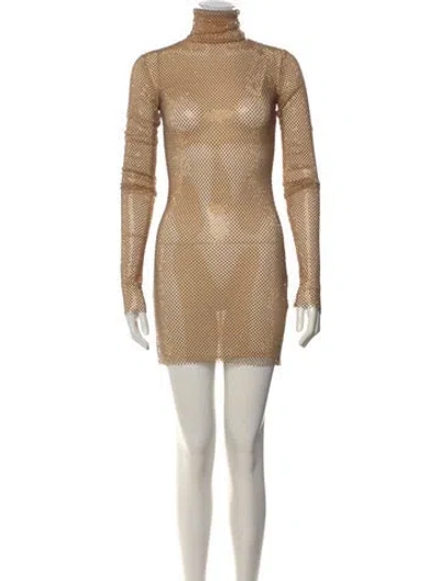 Pre-owned Laquan Smith Printed Mini Dress W/ Tags In Neutrals