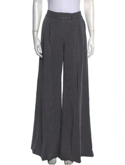 Pre-owned Laquan Smith Printed Wide Leg Pants In Grey
