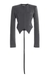 Laquan Smith Puffed Sleeve Tailored Jacket In Grey