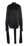 Laquan Smith Pussybow Top In Black