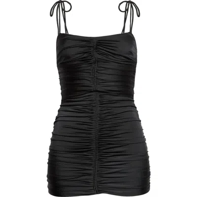 Laquan Smith Ruched Body-con Dress In Black