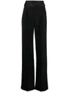 Laquan Smith Sash-detail Tailored Wool Trousers In Schwarz