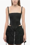 Laquan Smith Satin Corset Top With Zipped Back