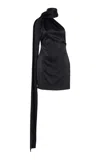 Laquan Smith Scarf Neck Mini Dress In Black