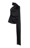 Laquan Smith Scarf Neck Top In Black