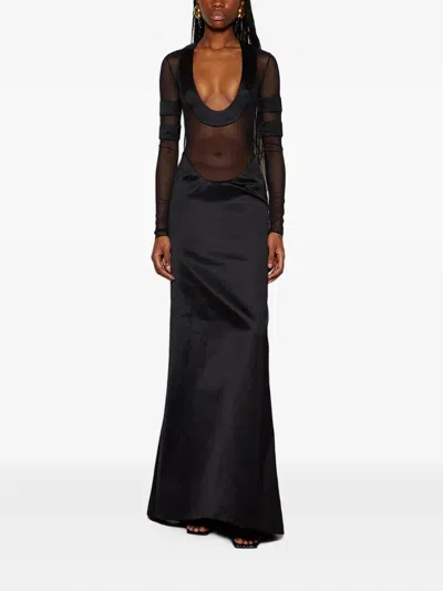 LAQUAN SMITH SCOOP-NECK GOWN