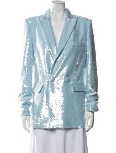 Pre-owned Laquan Smith Sequin Patterned Blazer W/ Tags In Blue