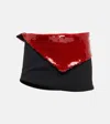 Laquan Smith Sequin Crepe Miniskirt In Black/cherry